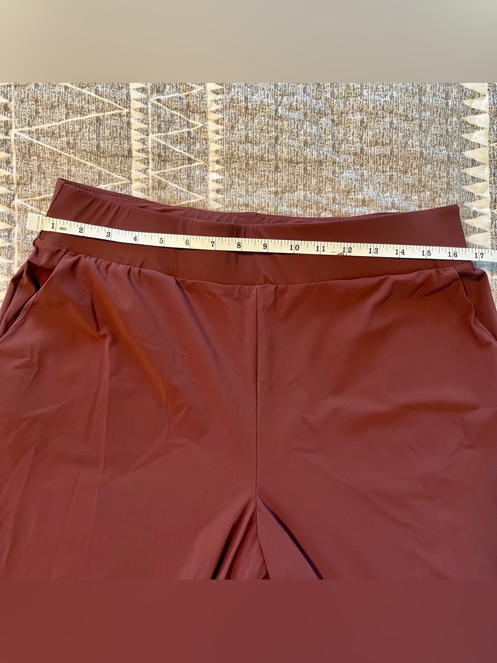 Aday Straight Up Dress Pant Burgundy Recycled Technical Silk High Rise Size Medi - Picture 7 of 10